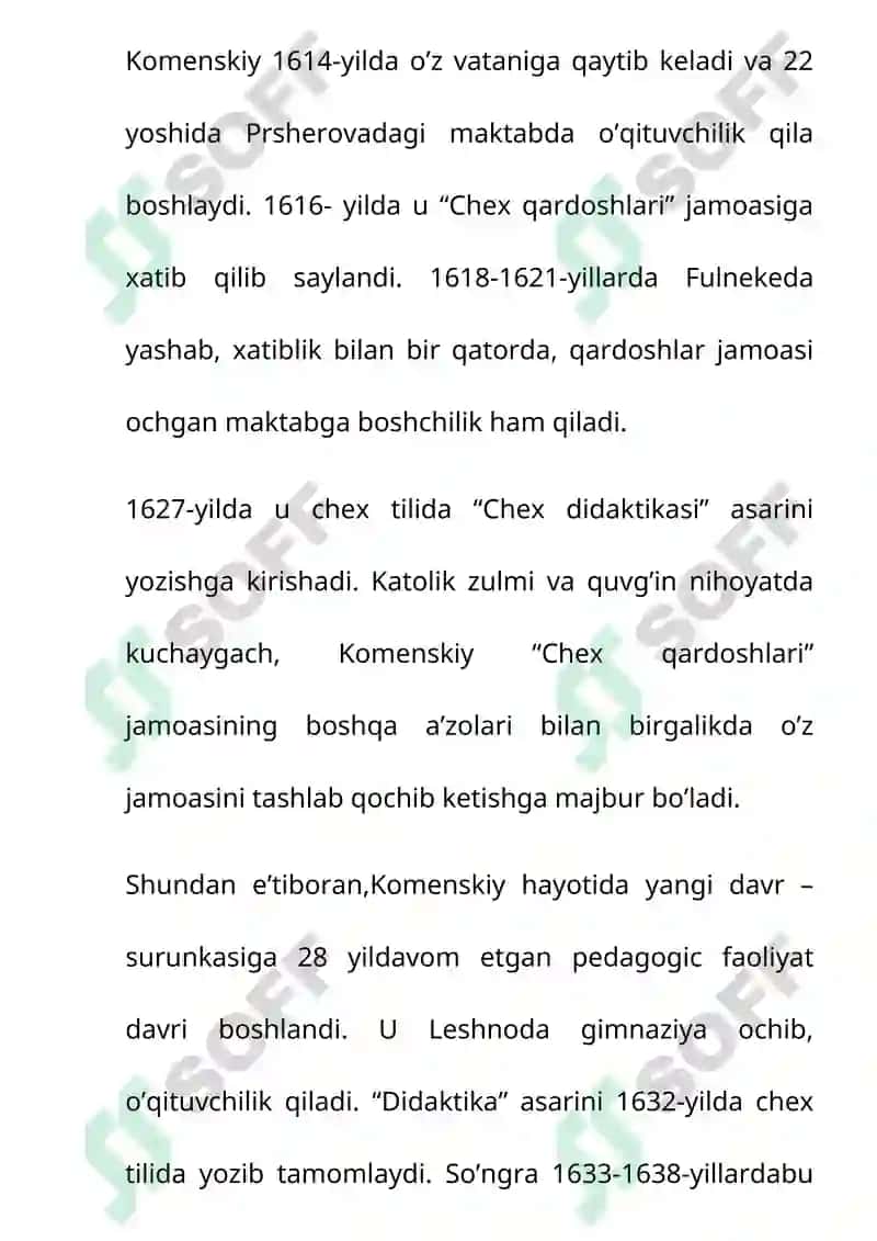 Yan Amos Komenskiyning “Buyuk didaktika” asari haqida 7