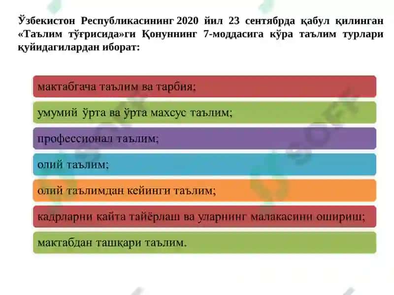 Ўзбекистон Республикаси Олий ва Ўрта Махсус Таълим Вазирлиги 7