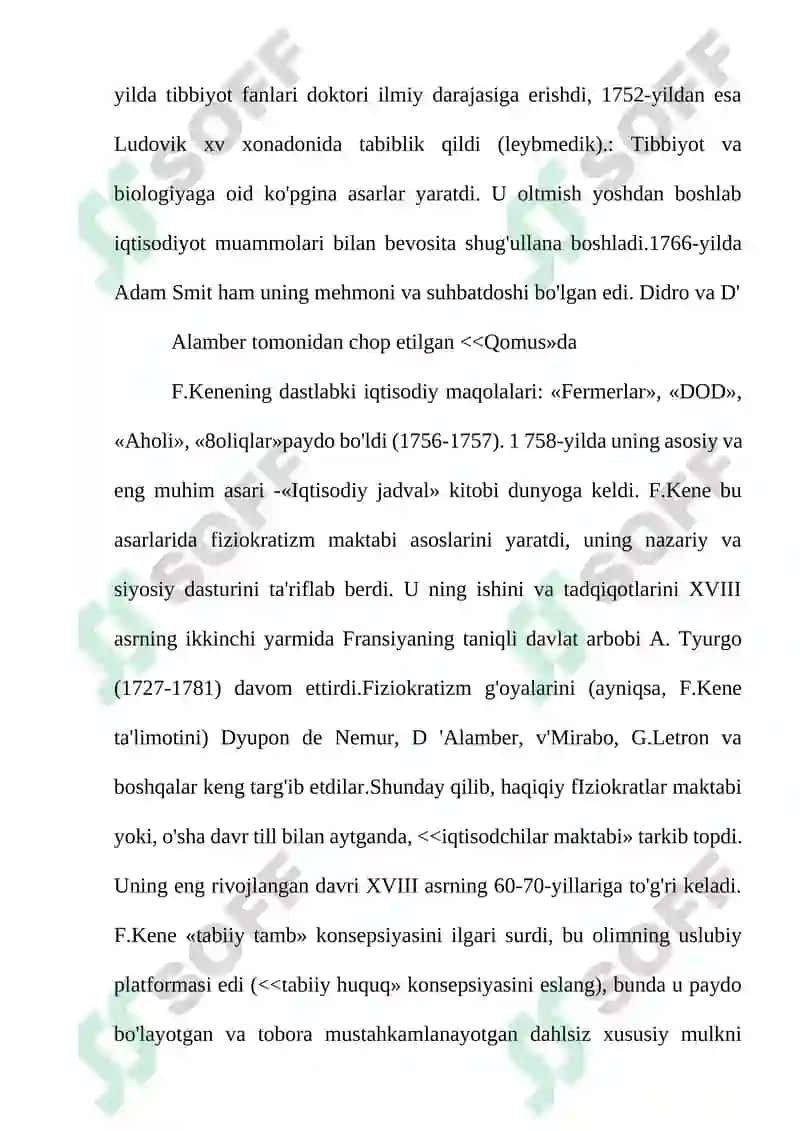 F.Kenening iqtisodiy jadvali 7