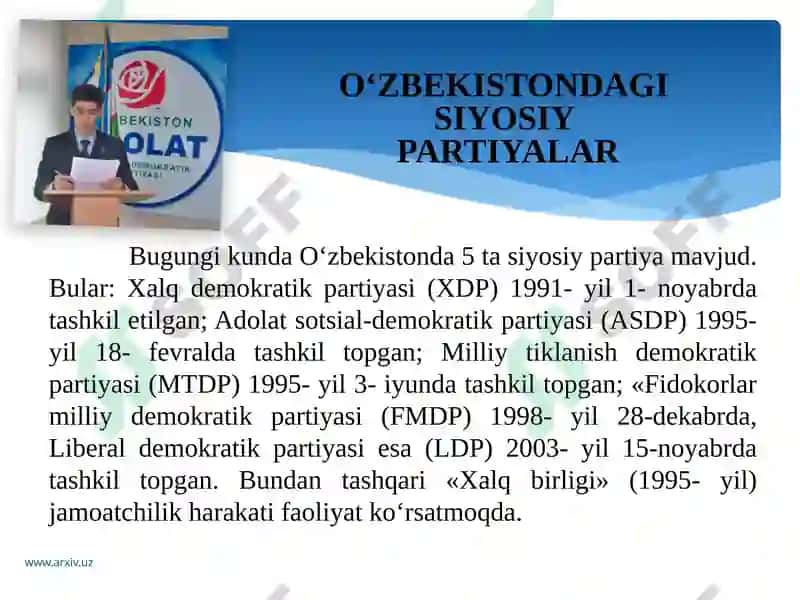 O'zbekistonda Siyosiy Partiyalar Xaqida 7