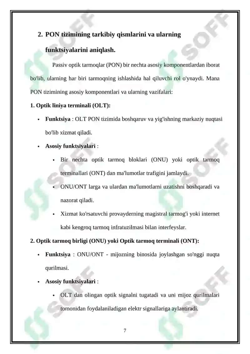 Passiv optik tarmoqni qurilish prinsipi 7