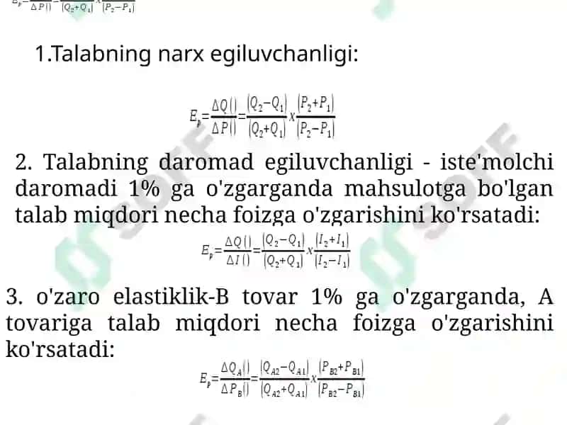 Taklif va talab elastikligi 7