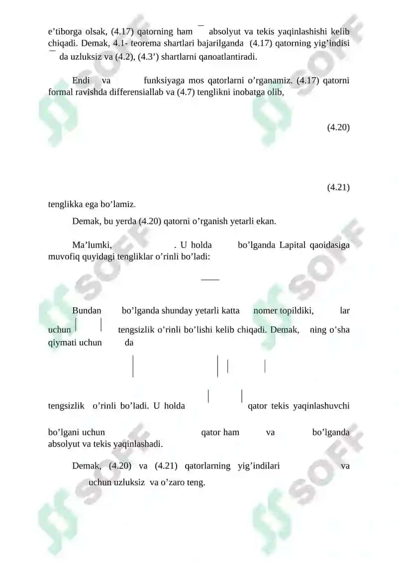 BUZILADIGAN TENGLAMALAR UCHUN CHEGARAVIY MASALAR 7
