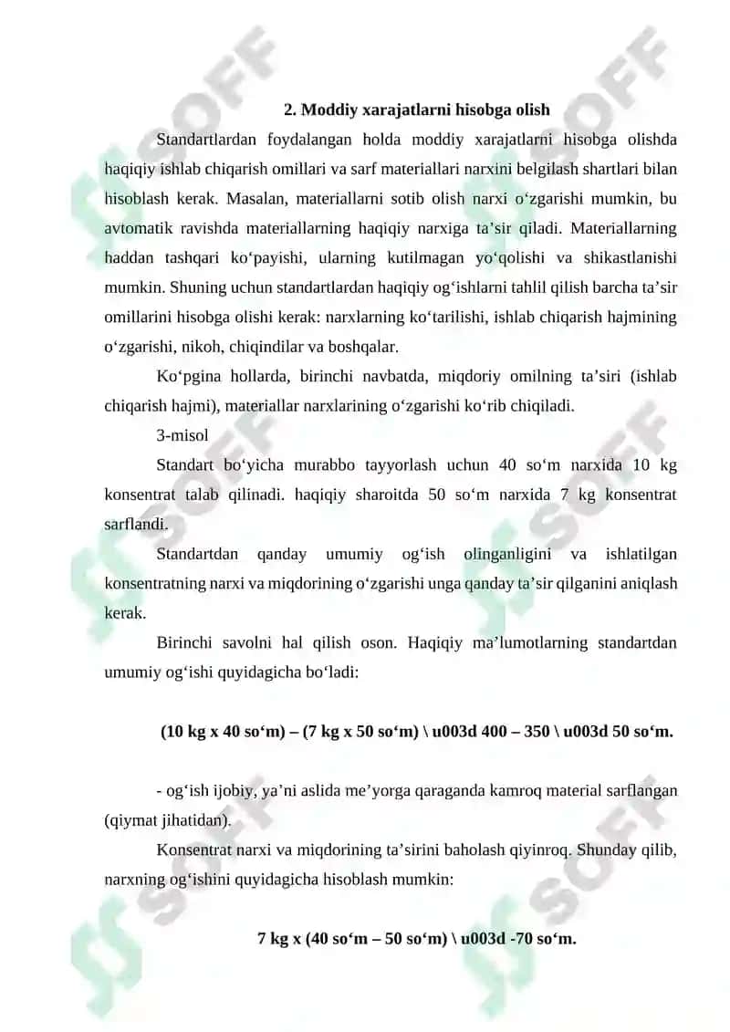 Boshqaruv hisobida tafovut va ogʻishlar tahlili 7