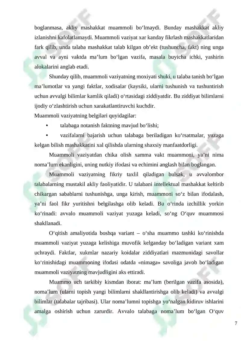 Muammоli o‘qitish tехnоlоgiyasi 7
