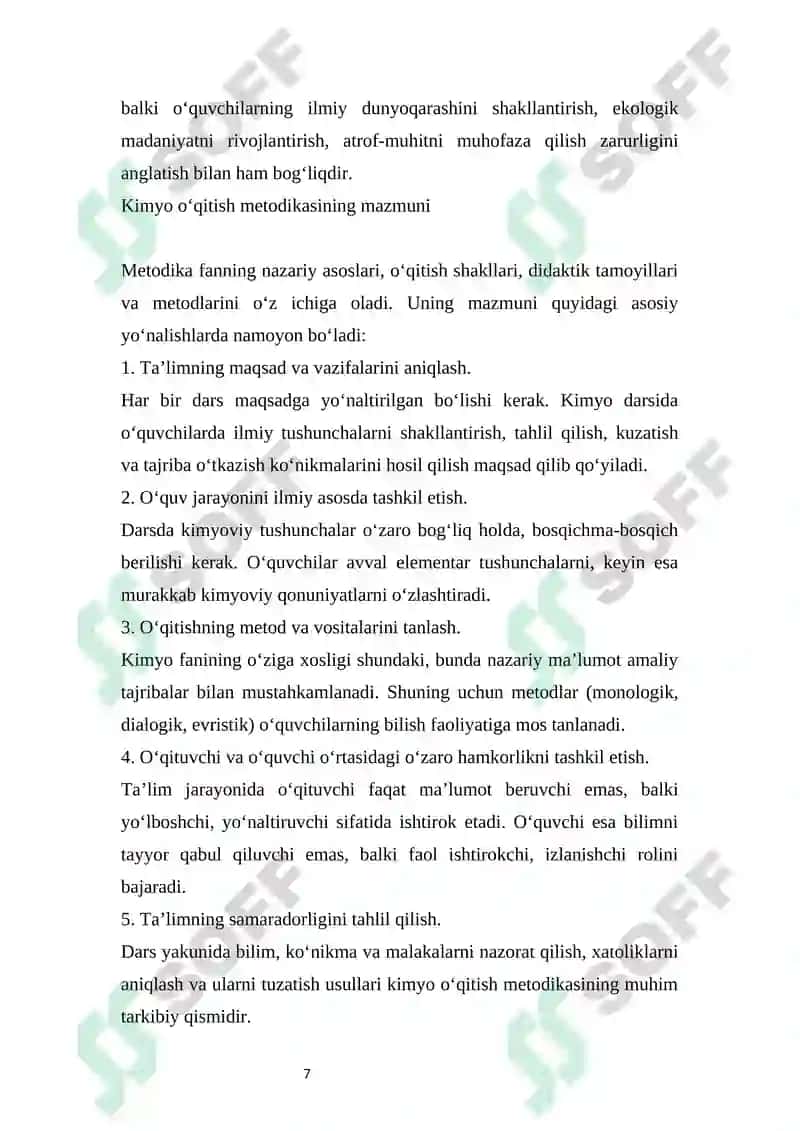 Kimyo o’qitishning umumiy metodlari 7