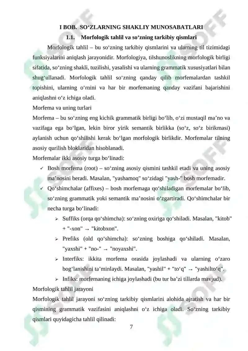 Soʻzlarning shakl va maʼno munosabatlari jihatidan tavsiflanishi 7