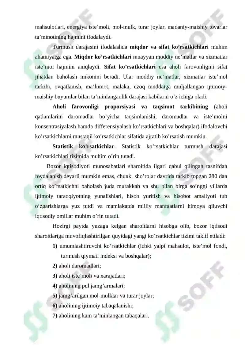 AHOLINING TURMUSH DARAJASI VA DAROMADLARI 7