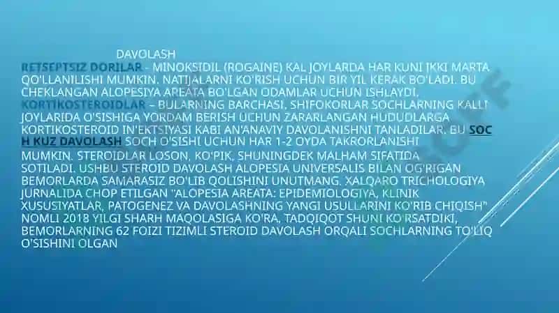 ALOPETSIYANING ZAMONAVIY DAVOLASH USULLARI 7