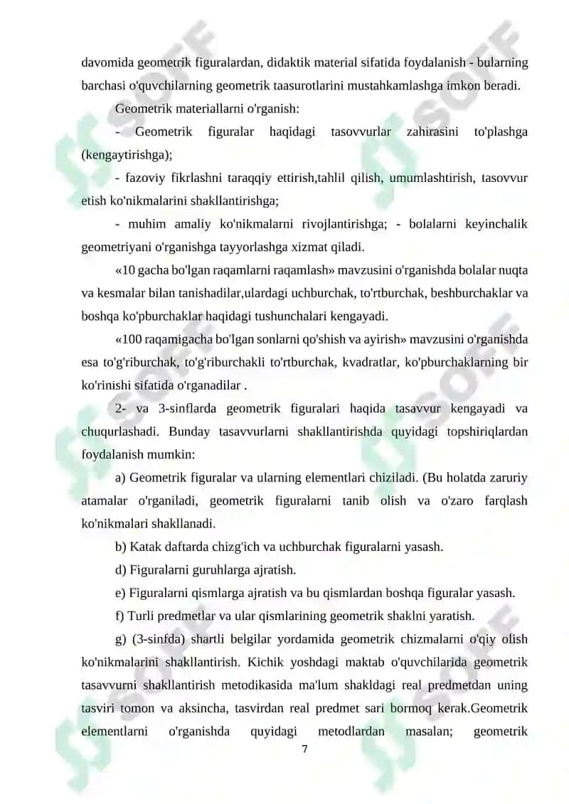 BOSHLANG‘ICH SINFLARDA ALGEBRAIK MAVZUDAGI MASALA VA ULARNI O‘RGANISH METODIKASI 7