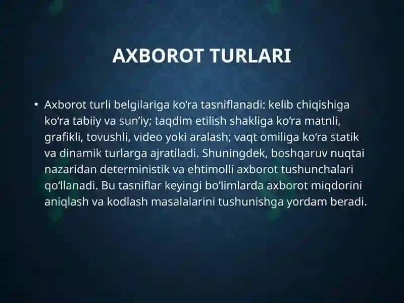Axborottushunchasi 7