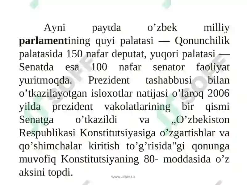 O'zbekistonda parlament tizimi va islohotlar 7