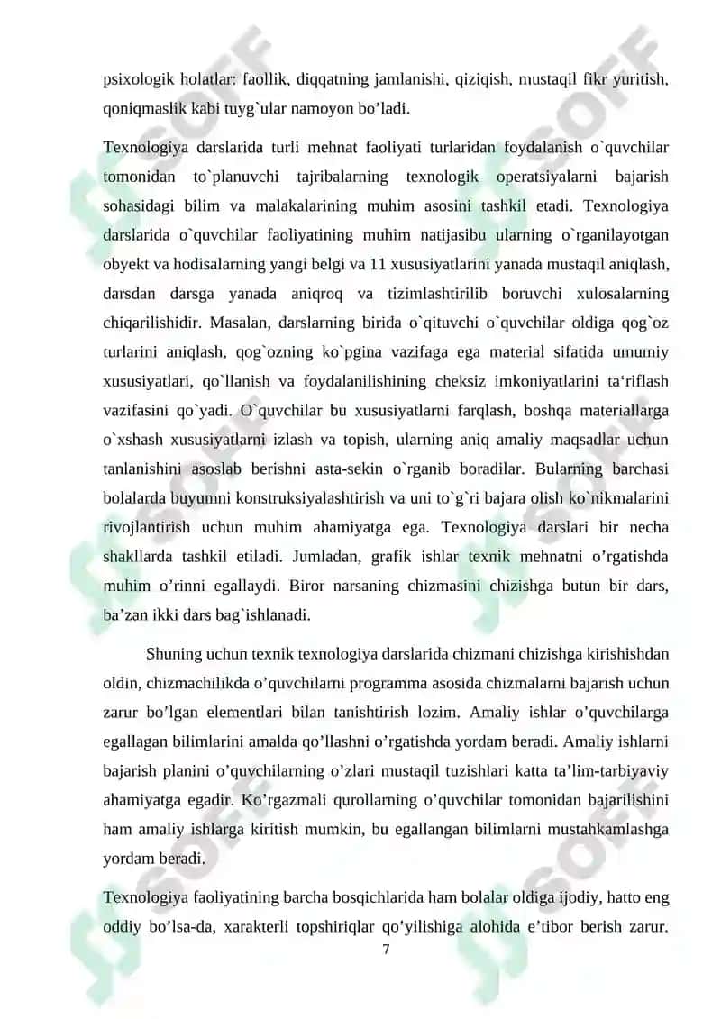MAHSULOT TAYYORLASH TEXNOLOGIYASI FANI 7