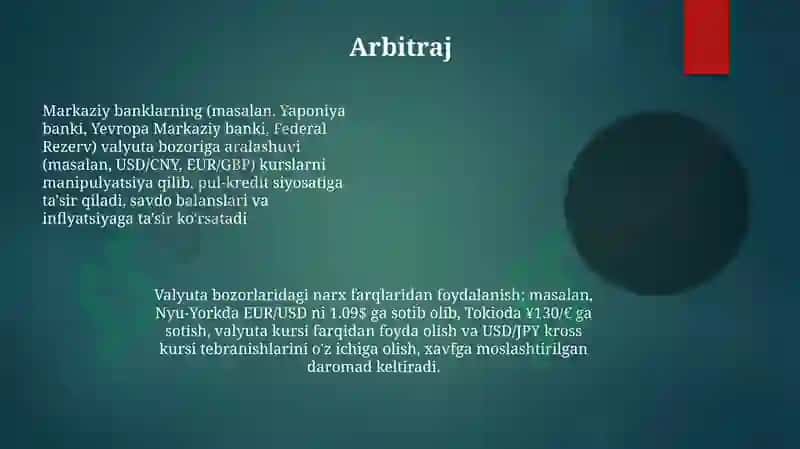 Xorijiy valyuta bozorlaridagi aperatsiyalar 7