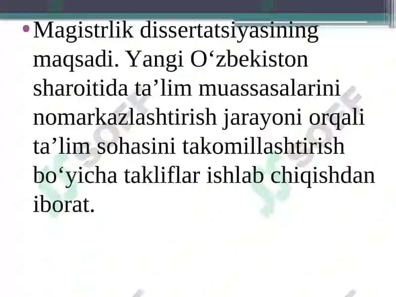"TALIM MUASSASALARINI NOMARKAZLASHTIRISH JARAYONI: TARIXI, HOLATI VA ISTIQBOLLARI" 7