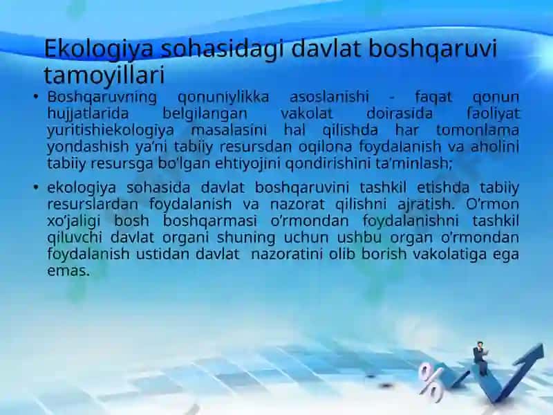 Ekologiya sohasidagi davlat boshqaruvi uning prinsiplari, shakl va funksiyalari 7