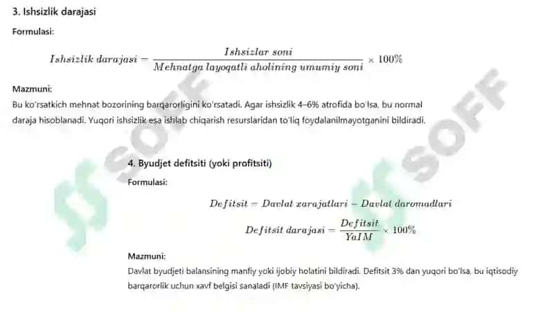 Iqtisodiy xavfsizlikning asosiy ko’rsatkichlari 7