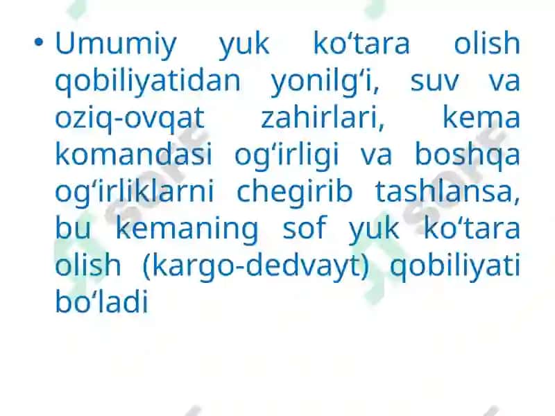 DАRYO TRАNSPORTINING TEXNIK-IQTISODIY TАVSIFI VА RIVOJLАNISHMUАMMOLАRI 7