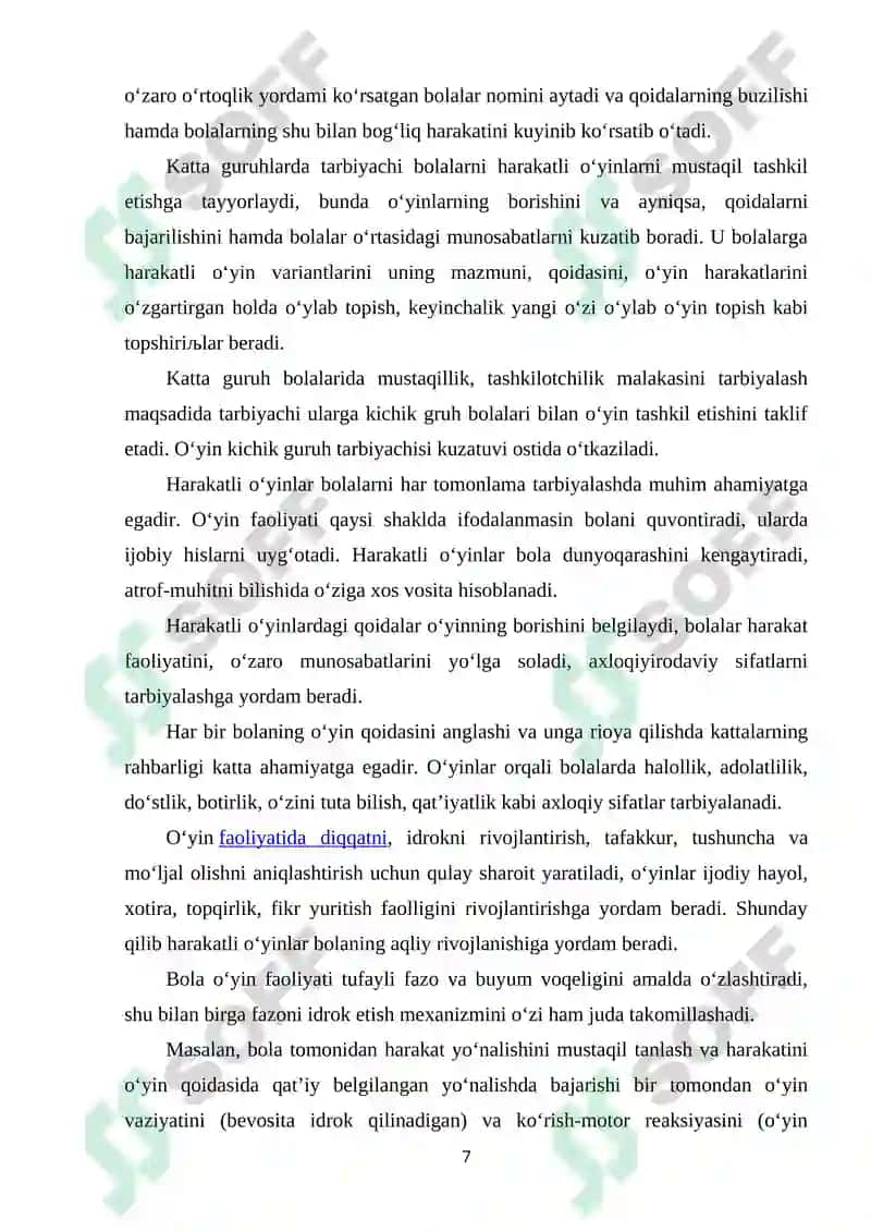 HARAKATLI O’YINLARNI QISQACHA TARIXI, TUSHINCHASI, DAVRLARI VA PEDAGOGIK AHAMIYATI 7