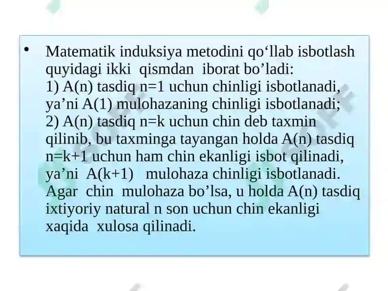 Matematika o‘qitishda hulosachiqarish shakllari va didaktik tamojlar 7