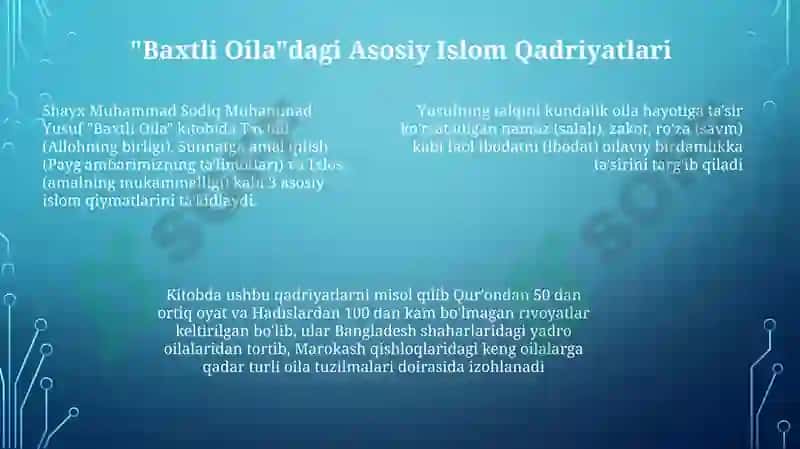 "Baxtiyor oila" Islom qadriyatlarining talqini 7