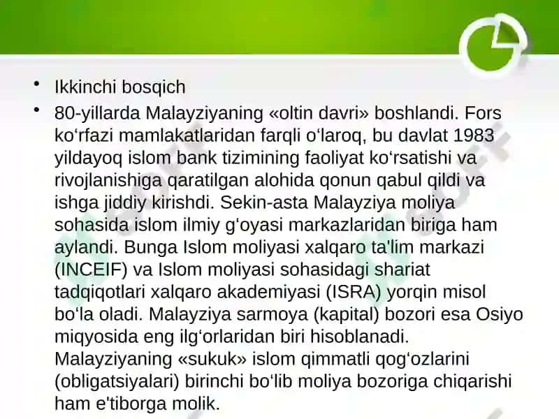 Islom moliyasi: Rivojlanish bosqichlari, muammo va yechimlari mavzusidagi taqdimot (slayd) 7