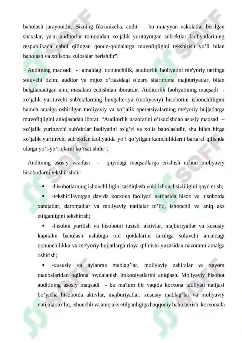 O‘zbekiston Respublikasining «Auditorlik faoliyati to‘g‘risida»gi Qonuni va uning ahamiyati 7