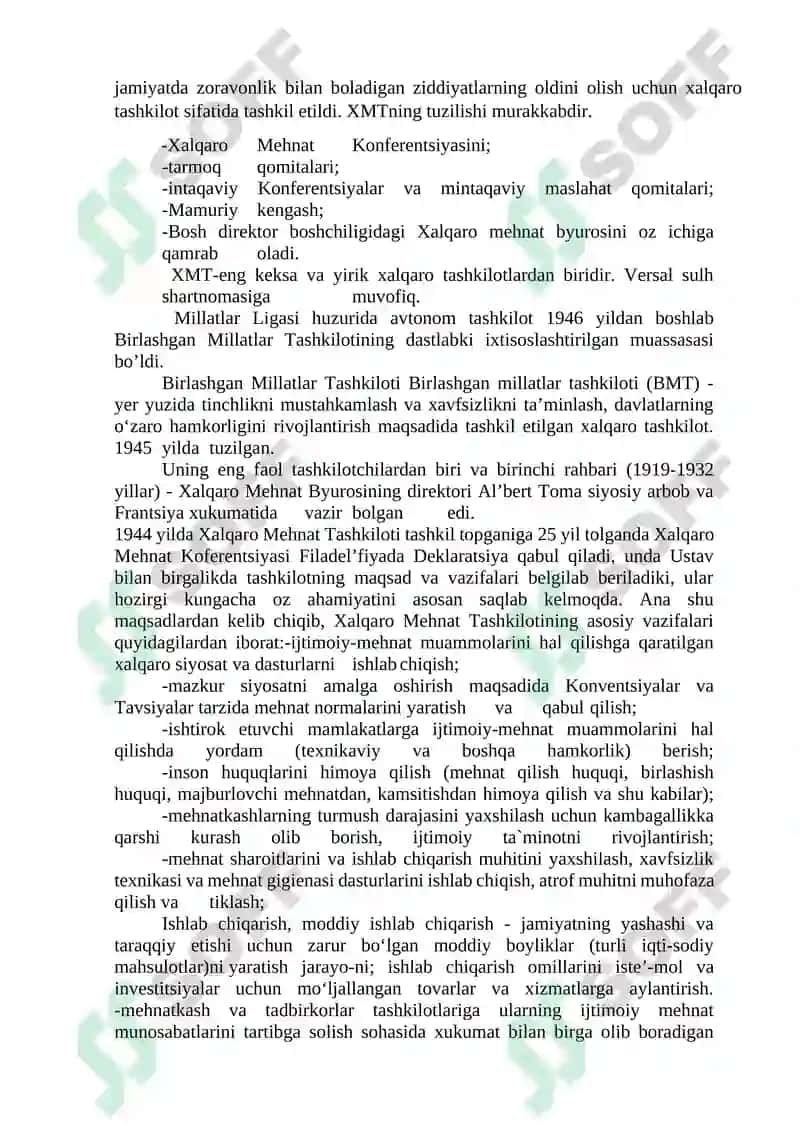 Mehnat munosabatlari va ularning o’zbekistondatartibga solinishi 7