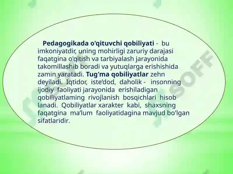Pedagogik qobiliyat turlari 7