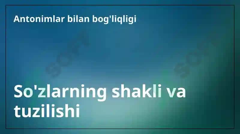 Soʻzlarning shakli va tuzilishi 7