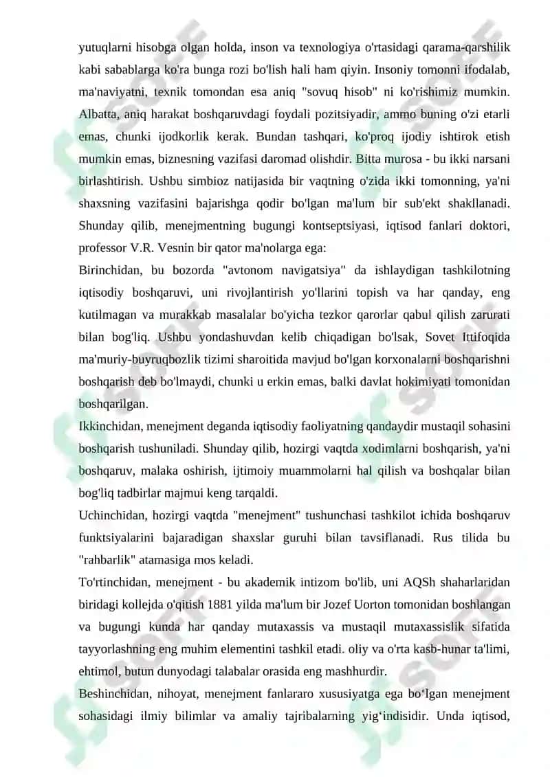 Zamonaviy menejment muammolari va ularni bartaraf etish yo'llari 7