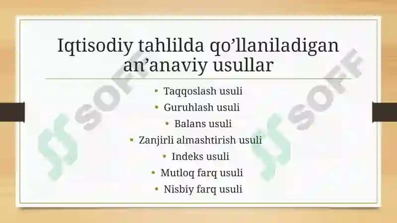 IQTISODIY TAHLILNING METODI VA USULLARI 7