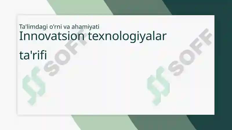Geometriya fanini oʻqitishda ta’lim oluvchilarni faolligini oshirishda innovatsion texnologiyalardan foydalanib darslarni tashkil etish. 7