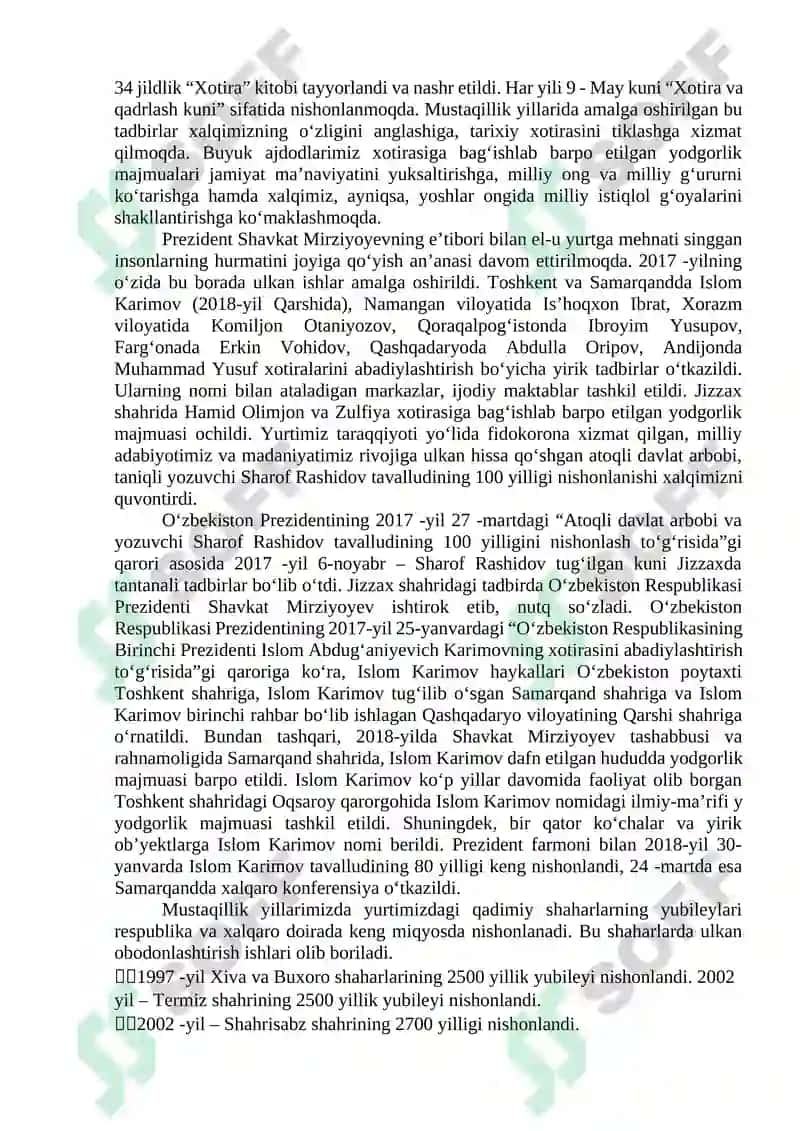 MUSTAQILLIK YILLARIDA O‘ZBEKISTONDAGI MA’NAVIY VA MADANIY TARAQQIYOT 7