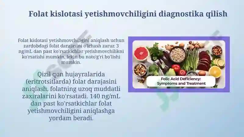 Folat kislotasining yetishmovchiligi 7