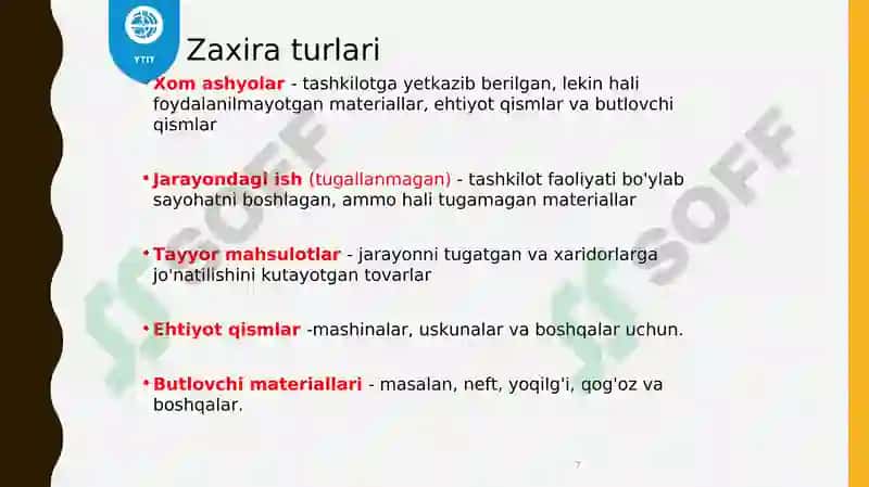 Zaxiralar Logistikasi 7