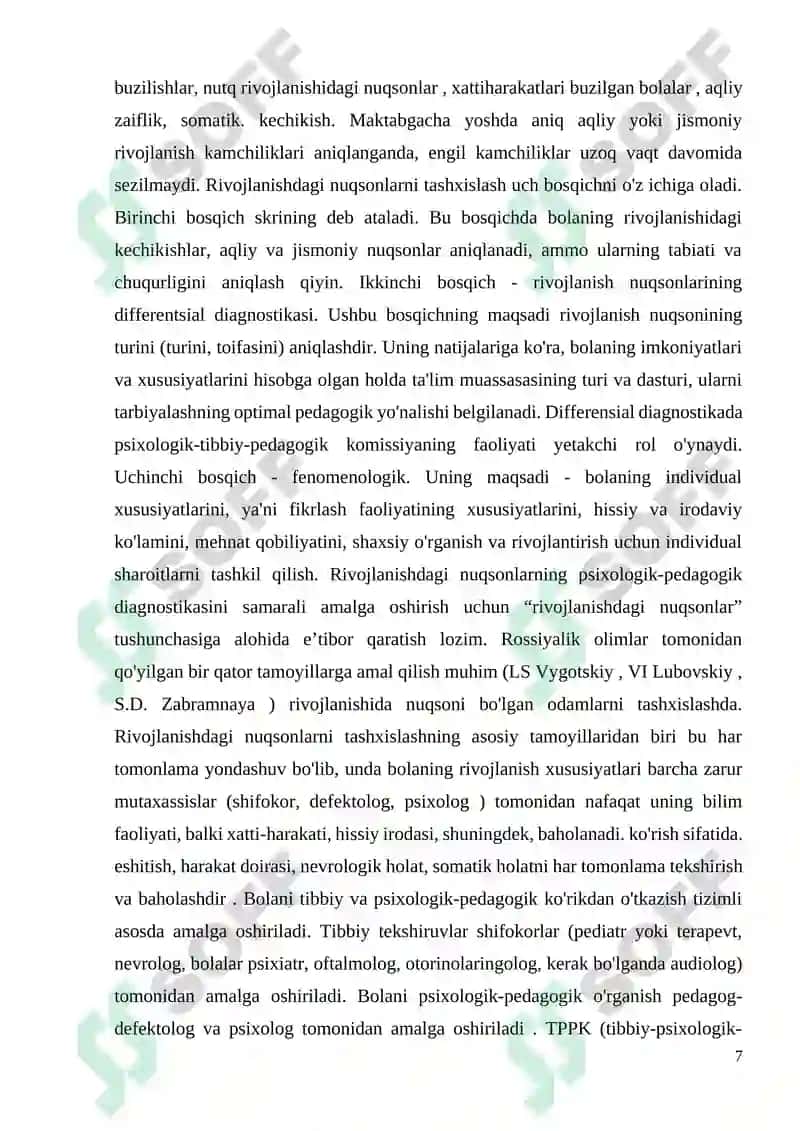 TA’LIM-TARBIYA JARAYONIDA O‘QUVCHILARDAGI PSIXOLOGIK NUQSONLARINI ANIQLASH 7