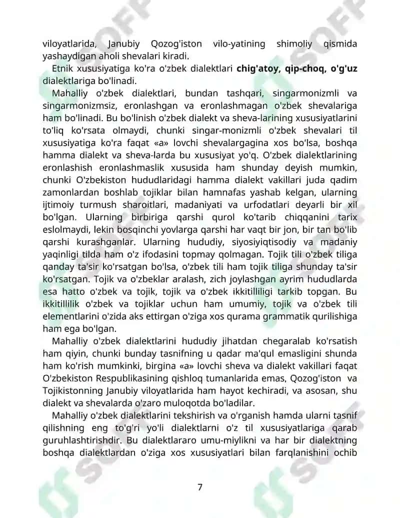 HOZIRGI O'ZBEK ADABIY TILI (O'zbek filologiyasi bakalavr ixtisosligi uchun qo'llanma) 7