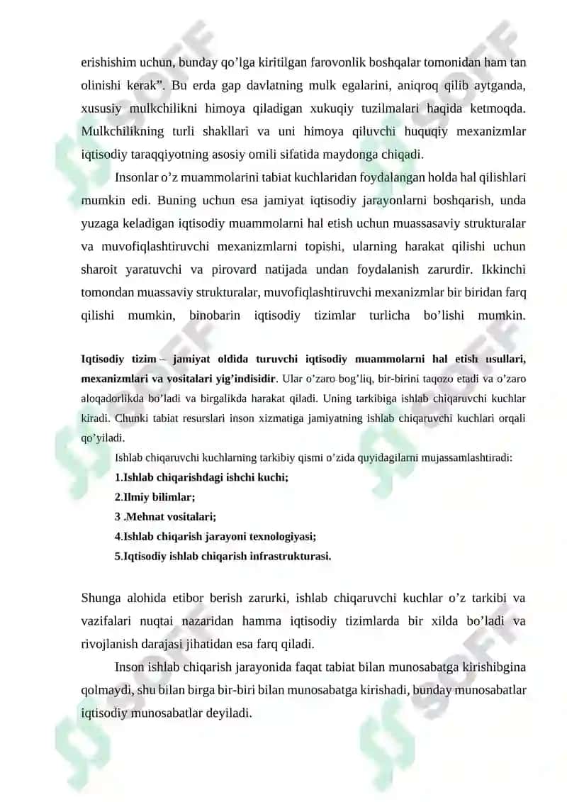 Iqtisodiy taraqqiyot, iqtisodiy o`sish va milliy boylik 7