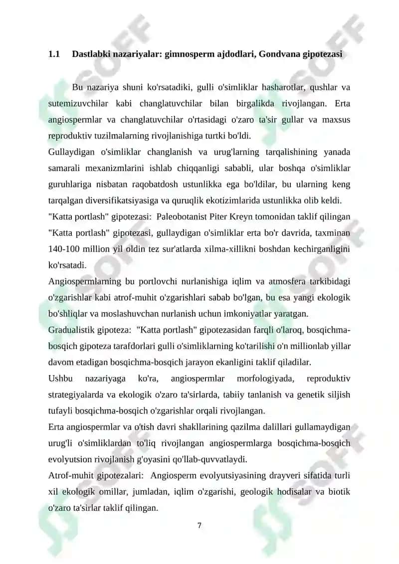 Gulli o'simliklarning kelib chiqishi 7