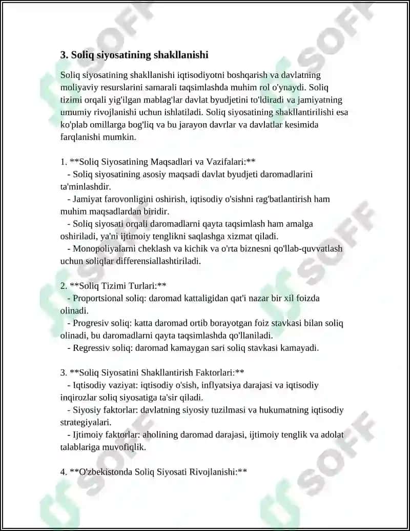 O'ZBEKISTON RESPUBLIKASI SOLIQ TIZIMINING SHAKLLANISH BOSQICHLARI 7