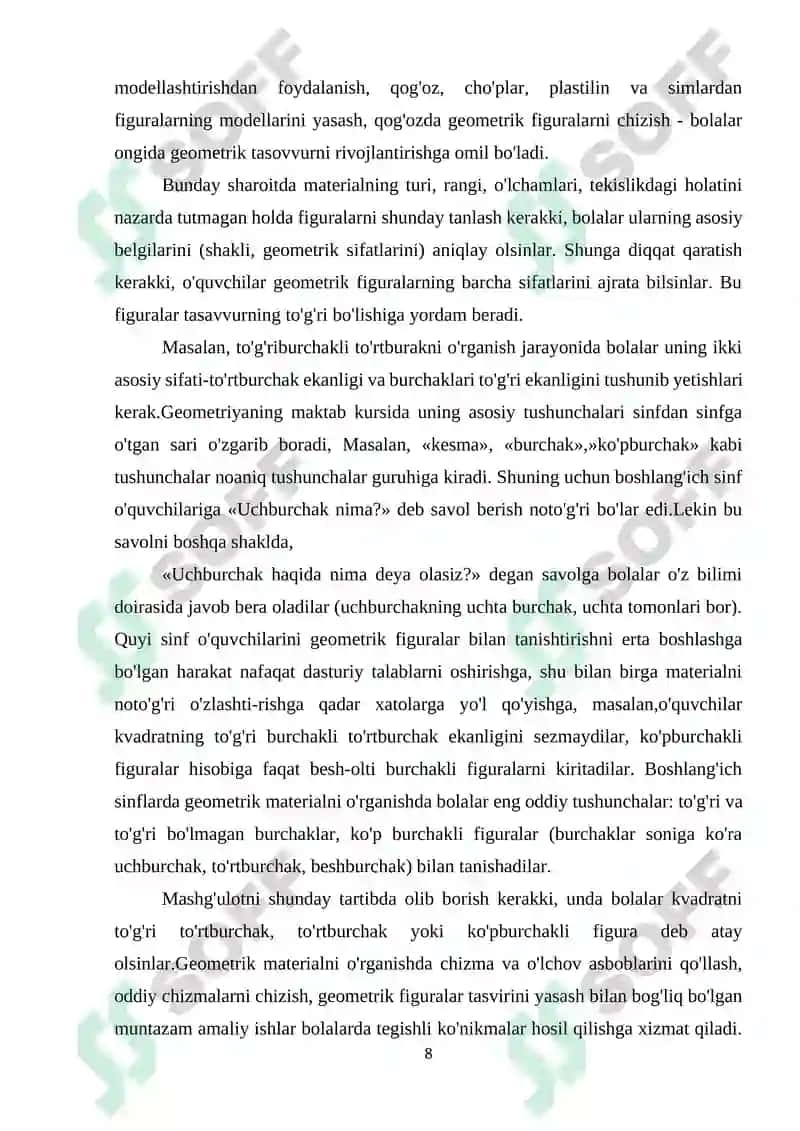 BOSHLANG‘ICH SINFLARDA ALGEBRAIK MAVZUDAGI MASALA VA ULARNI O‘RGANISH METODIKASI 8