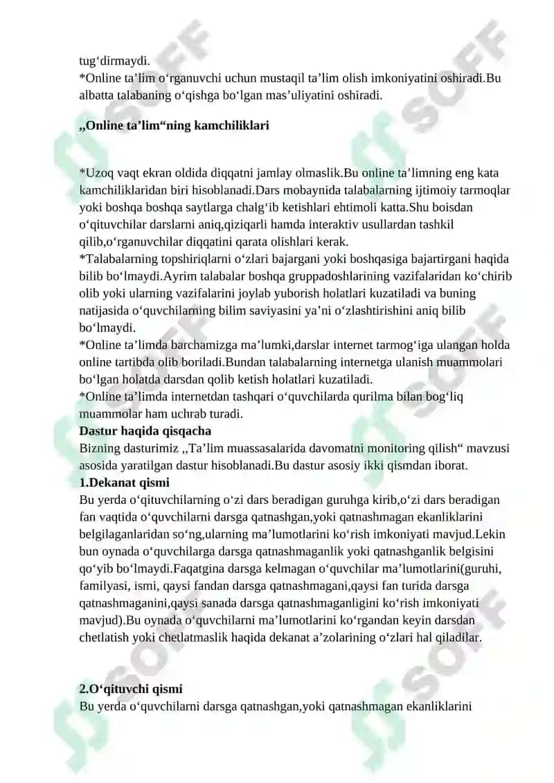 Ta'lim muassasasida talabalar davomatini monitoring qilish tizimi 8