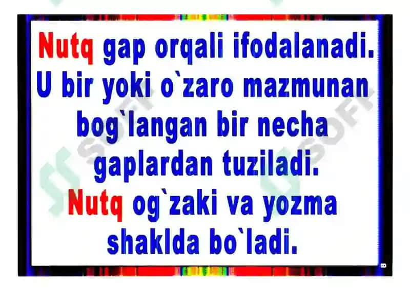 4-sinf Ona tili fanidan ko'rgazmalar to'plami 8
