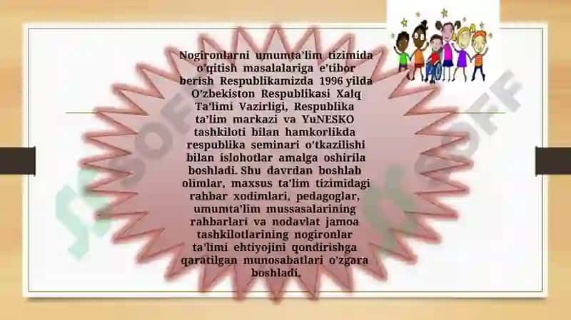 Inkulizif taʼlimning huquqiy asoslarini xalqaro hujjatlarda tahlil qilish 8