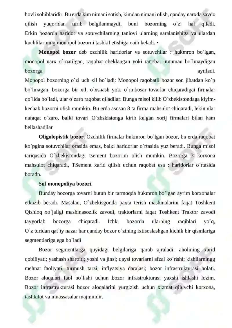 Bozor tushunchasi va uning vazifalari 8