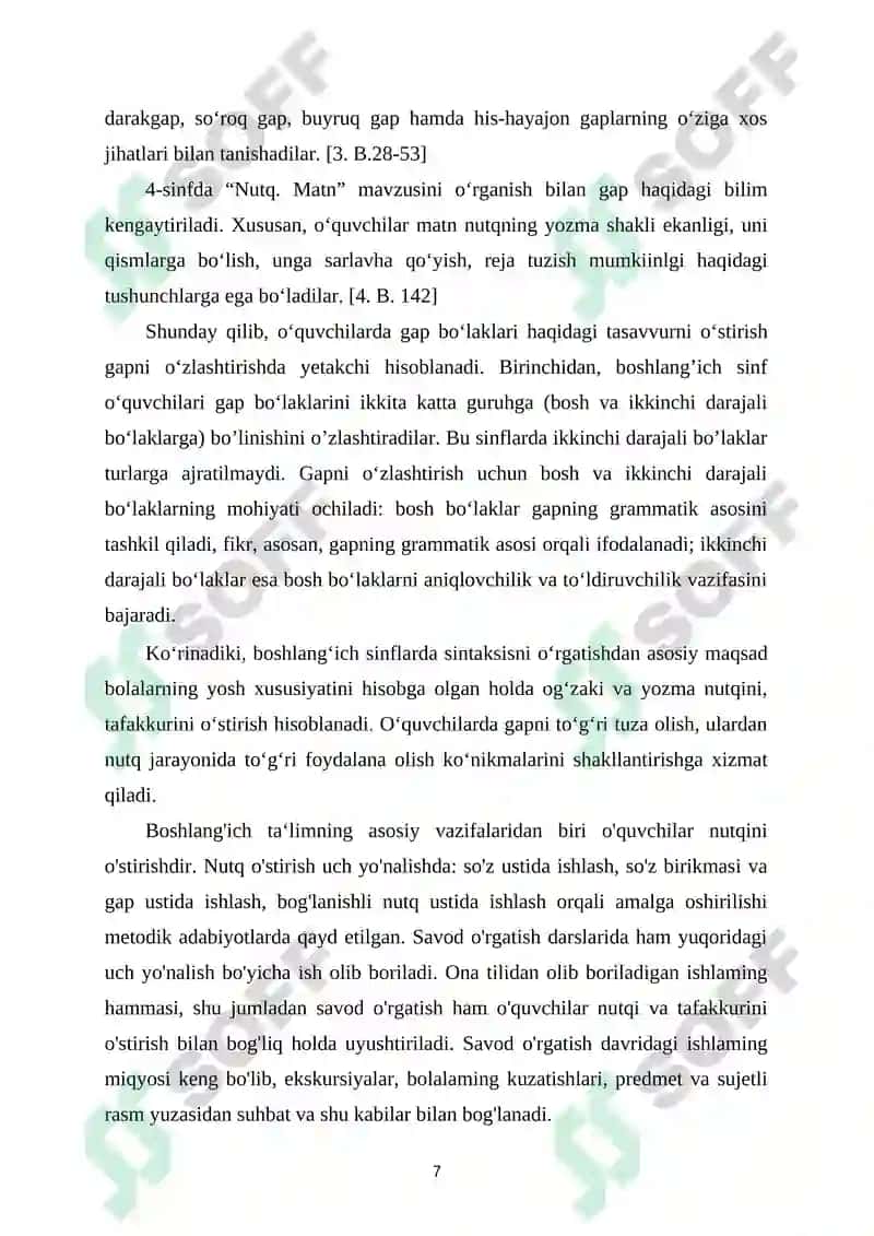 Savod o’rgatish davrida gap ustida ishlash 8