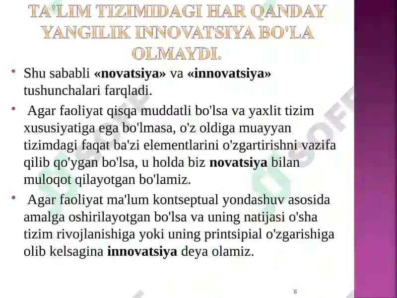 Innovatsiyalar va ularning yaratilish bosqichlari 8