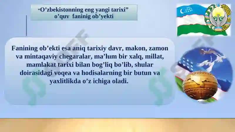 Kirish.“O‘zbekistonning eng yangi tarixi” o‘quv fanining predmeti, maqsadi va vazifalari. Mustaqillikka erishish arafasida O‘zbekistondagi ijtimoiy-siyosiy jarayonlar 8