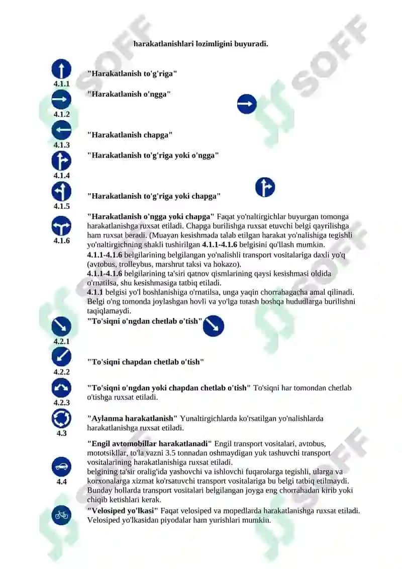 Yo'l Belgilari Yo'l qoidalari 8